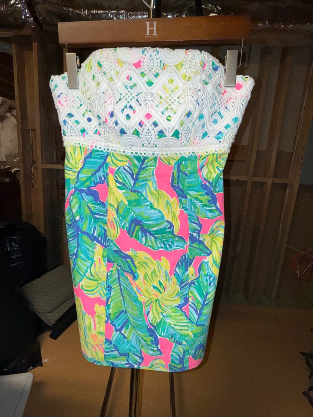 Lilly Pulitzer White Lined Dress with Pastel Accents